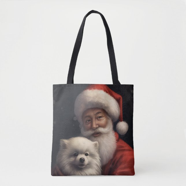 Bolso De Tela Eskimo americano con Navidades festivos de Santa C (Anverso)