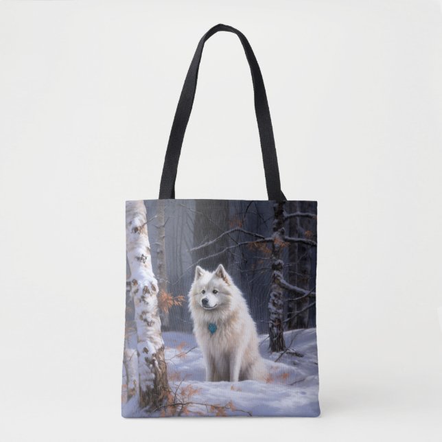 Bolso De Tela Eskimo Estadounidense deja que nieve Navidades (Anverso)