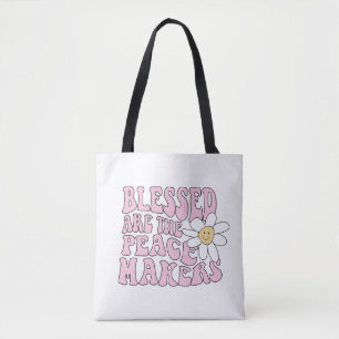Bolso De Tela Eslogan de Daisy and Peace Makers