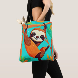 Bolso De Tela Eslogan lindo colgando en la jungla