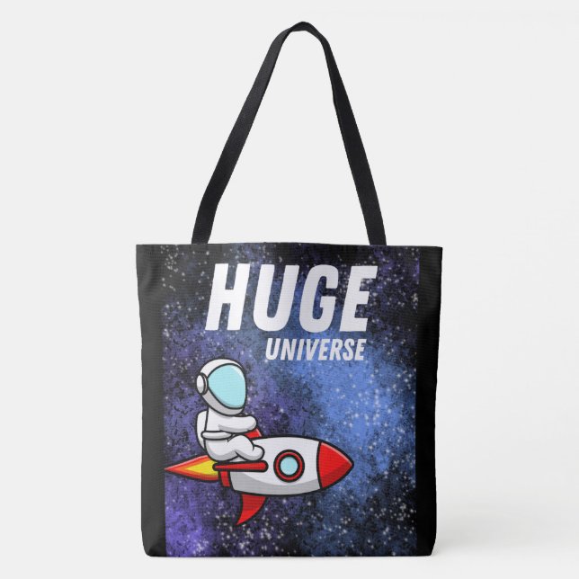BOLSO DE TELA ESPACIO, ASTRONAUTA, OVNI, COSECHAS,UNIVERSO (Anverso)