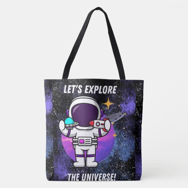 BOLSO DE TELA ESPACIO, ASTRONAUTA, OVNI, COSECHAS,UNIVERSO (Anverso)