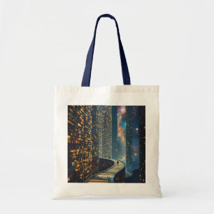 Bolso De Tela Espacio de escaleras de la biblioteca Fantasy Cute