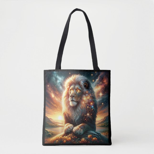 Bolso De Tela Espacio de galaxia cósmica León Fuerza Astrología (Anverso)