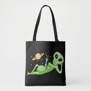 Bolso De Tela Espacio de paz Alien Tote Bag