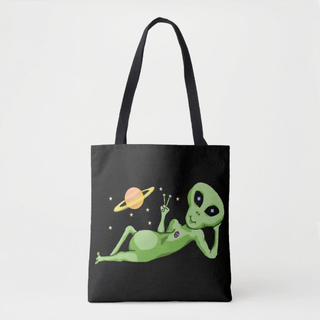 Bolso De Tela Espacio de paz Alien Tote Bag (Anverso)