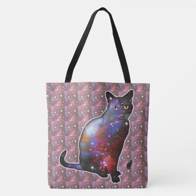 Bolso De Tela Espacio nova en gato (Anverso)
