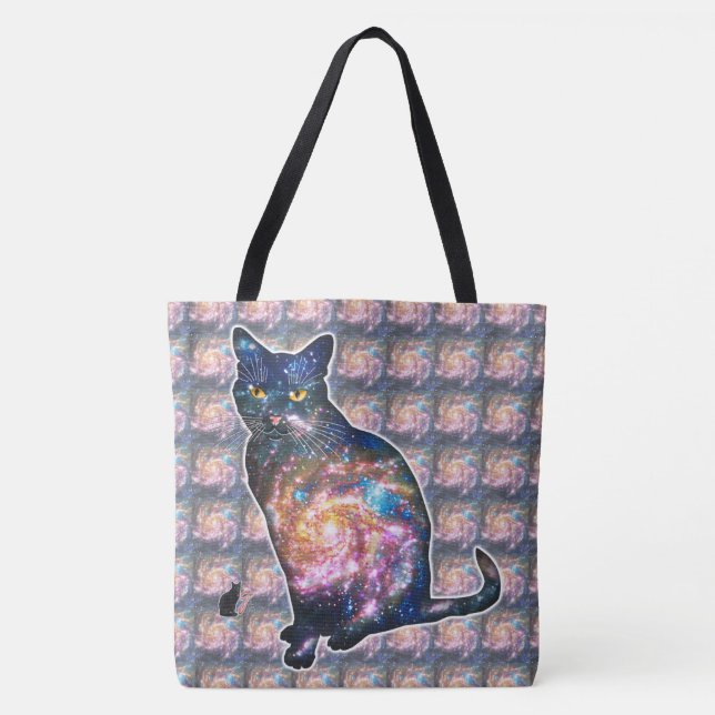 Bolso De Tela Espacio radiante en gato (Anverso)