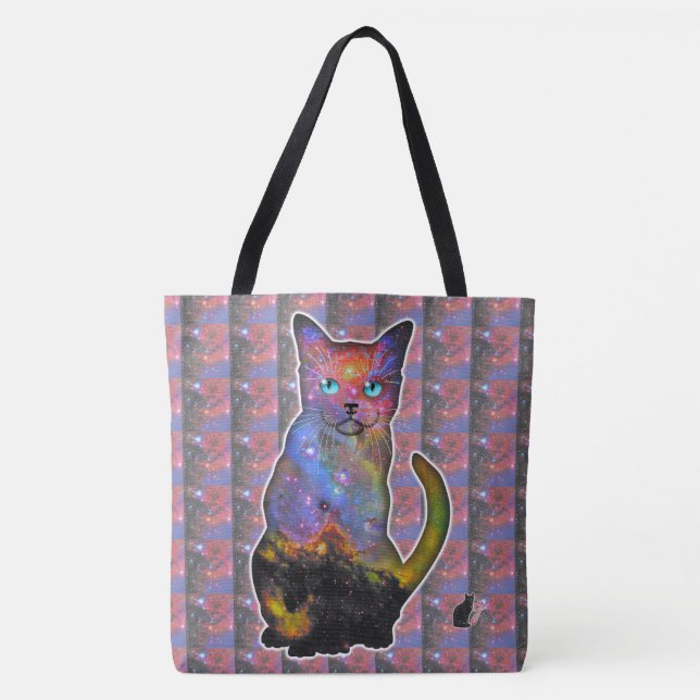 Bolso De Tela Espacio Ticho En Gato (Anverso)