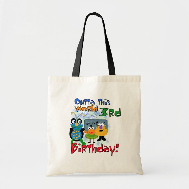 Bolso De Tela Espacio Ultraterrestre 3 camisetas de cumpleaños y (Frente)