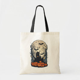 Bolso De Tela Espada de Halloween para gatos fantasma y negro