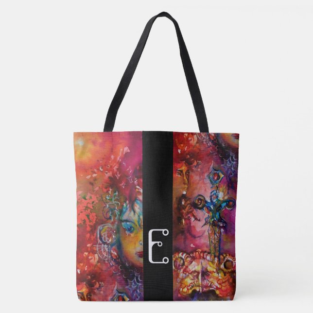 Bolso De Tela ESPADA ÉPICA EXCALIBUR ; Monograma de fantasía ama (Anverso)