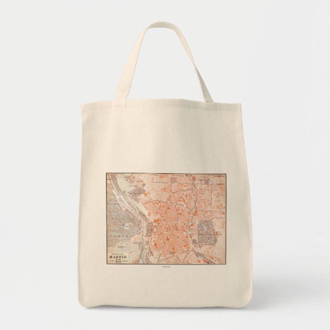 Bolso De Tela España: Mapa de Madrid, C1920 (Frente)