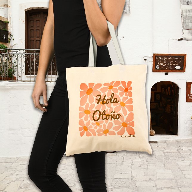 Bolso De Tela Español Hello Otoño Fall Vibes Personalize (Subido por el creador)