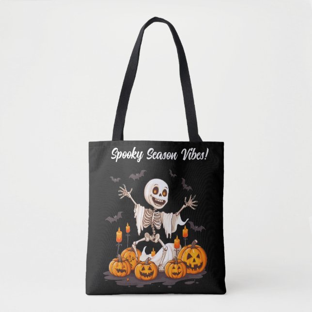 Bolso De Tela espantosa escena de Halloween (Anverso)