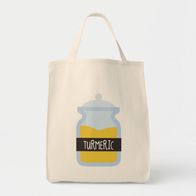 Bolso De Tela Especie amarilla tumerica (Frente)