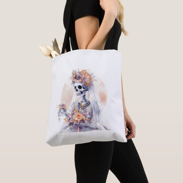 Bolso De Tela Espectacular esqueleto de Halloween Tote Bag (Detalle)