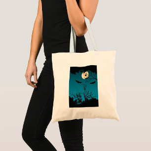 Bolso De Tela Espectacular fiesta de Halloween Luna llena y bate