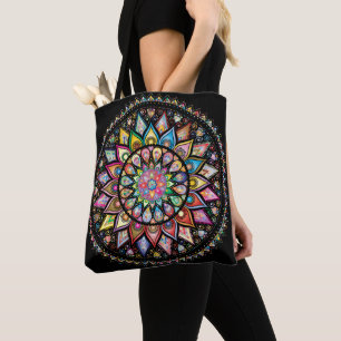 Bolso De Tela Espectro de mandala de color