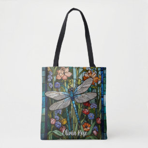 Bolso De Tela Espectro de vidrio Dragonfly pintura botánica