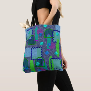 Bolso De Tela Espejos Violeta y Sombra