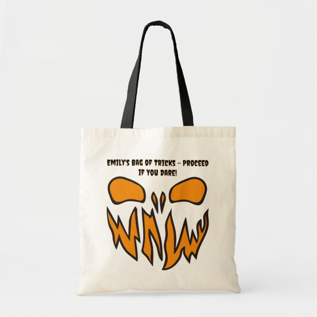 Bolso De Tela Espeluznante asusta cara a truco de Halloween o tr (Frente)