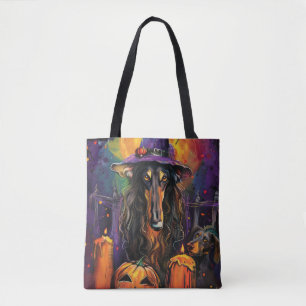 Bolso De Tela Espeluznante Halloween afgano Bruja y calabaza