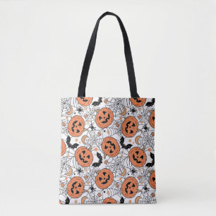 Bolso De Tela Espeluznante Patrón Halloween de Calabaza