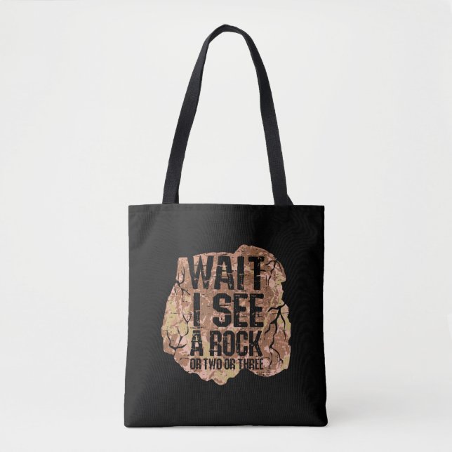 Bolso De Tela Espera A Ver Una Roca (Anverso)