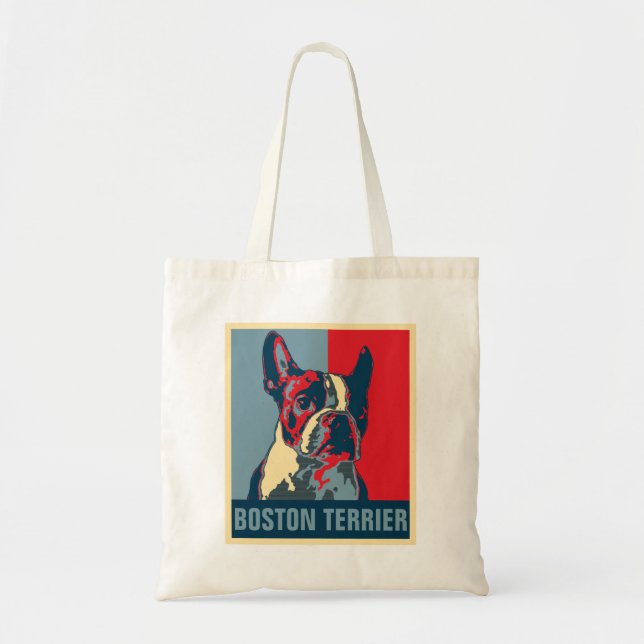 Bolso De Tela Esperanza de Boston Terrier inspirada (Frente)
