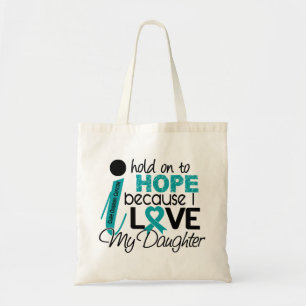 Bolso De Tela Esperanza de mi cáncer ovárico de la hija