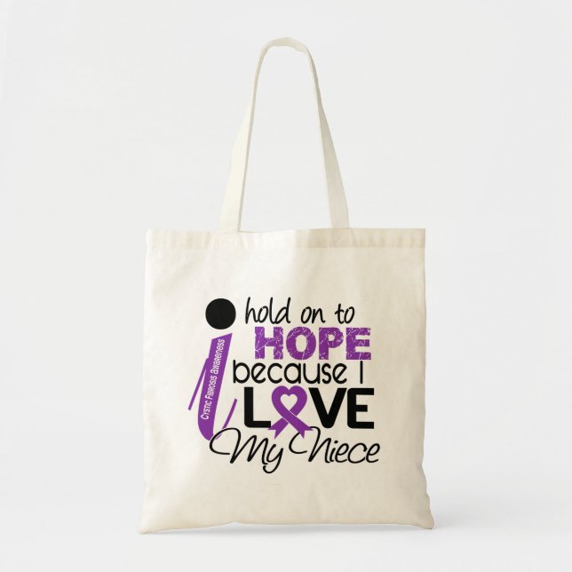 Bolso De Tela Esperanza de mi fibrosis quística de la sobrina (Frente)