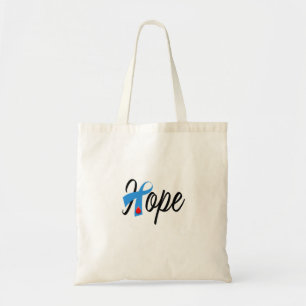 Bolso De Tela Esperanza de sensibilización sobre la cinta azul 