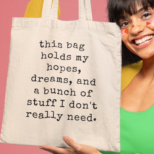 Bolso De Tela Esperanzas, sueños y un montón de cosas extravagan (Shop now and let your aspirations and quirkiness shine with this delightful tote bag!)