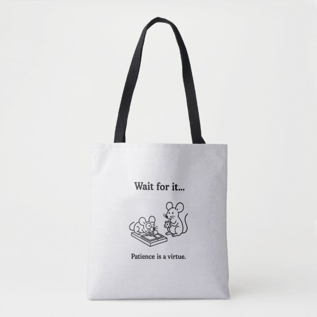 Bolso De Tela Esperarlo ratones divertidos (Anverso)