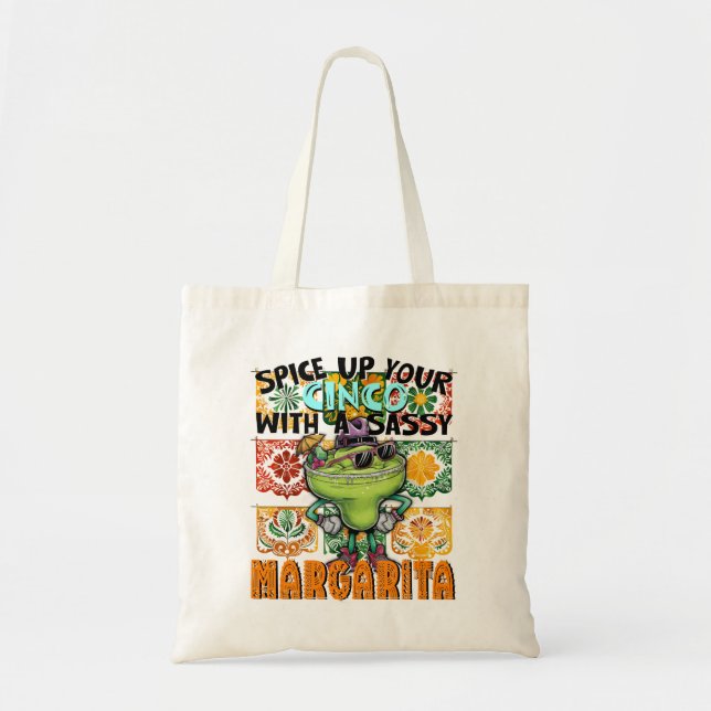 Bolso De Tela ¡Espérense las Cinco Margarita, Cinco de Mayo (Frente)
