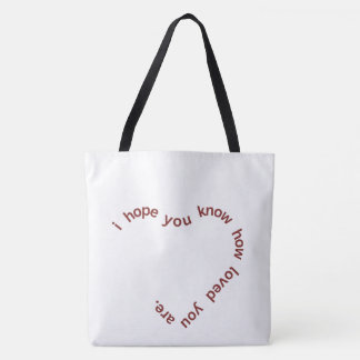 Bolso De Tela "Espero que sepas cuánto te aman corazón blanco To