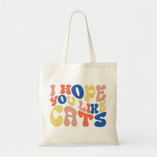 Bolso De Tela Espero que te gusten los gatos estilo retro
