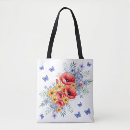 Bolso De Tela Espías rojas deliciosas, girasoles y mariposas