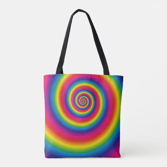 Bolso De Tela Espiral arcoiris (Reverso)