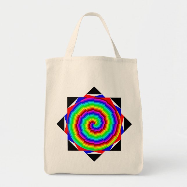 Bolso De Tela Espiral arcoiris de Kenneth Yoncich (Frente)