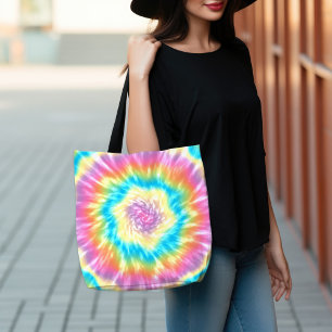 Bolso De Tela Espiral de tinte de Groovy vibrante en colores pas
