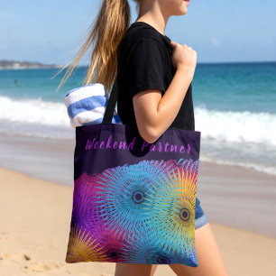 Bolso De Tela Espiral Geométrica Colorida