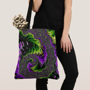 Bolso De Tela Espiral morada y verde
