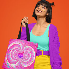 Bolso De Tela Espiral rosa funky