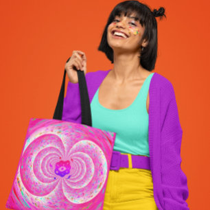 Bolso De Tela Espiral rosa funky