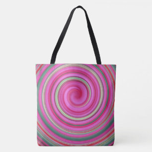 Bolso De Tela Espiral rosa y verde