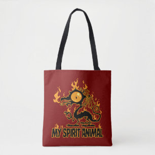 Bolso De Tela Espíritu Animal Dragón Crujiente Ardiente