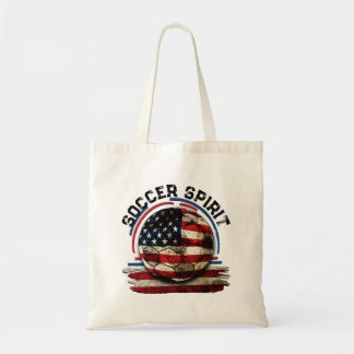 Bolso De Tela Espíritu de fútbol EE.UU., angustiada bandera de E