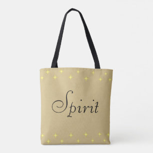 Bolso De Tela Espíritu elegante y estrellas sobre beige